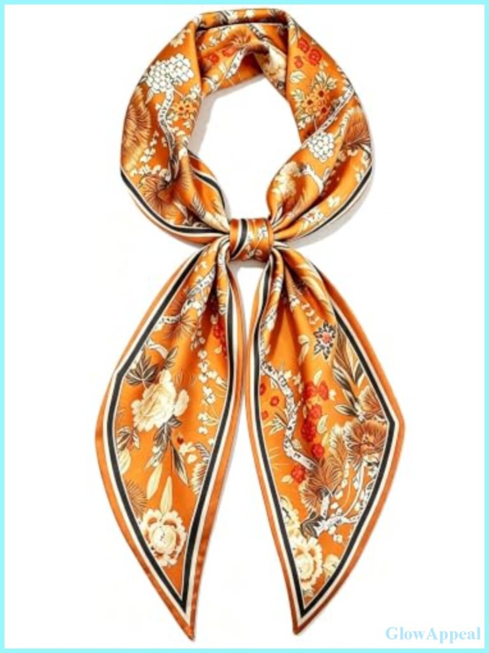 Women's Long Western Silk-Polyester Blend Scarf Multifunctional Headband Purse